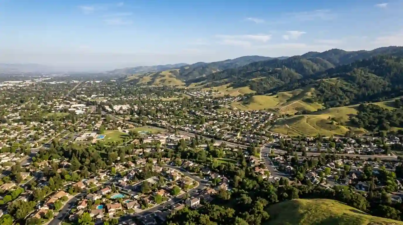 Coverage terrain from the valley floor to the hills