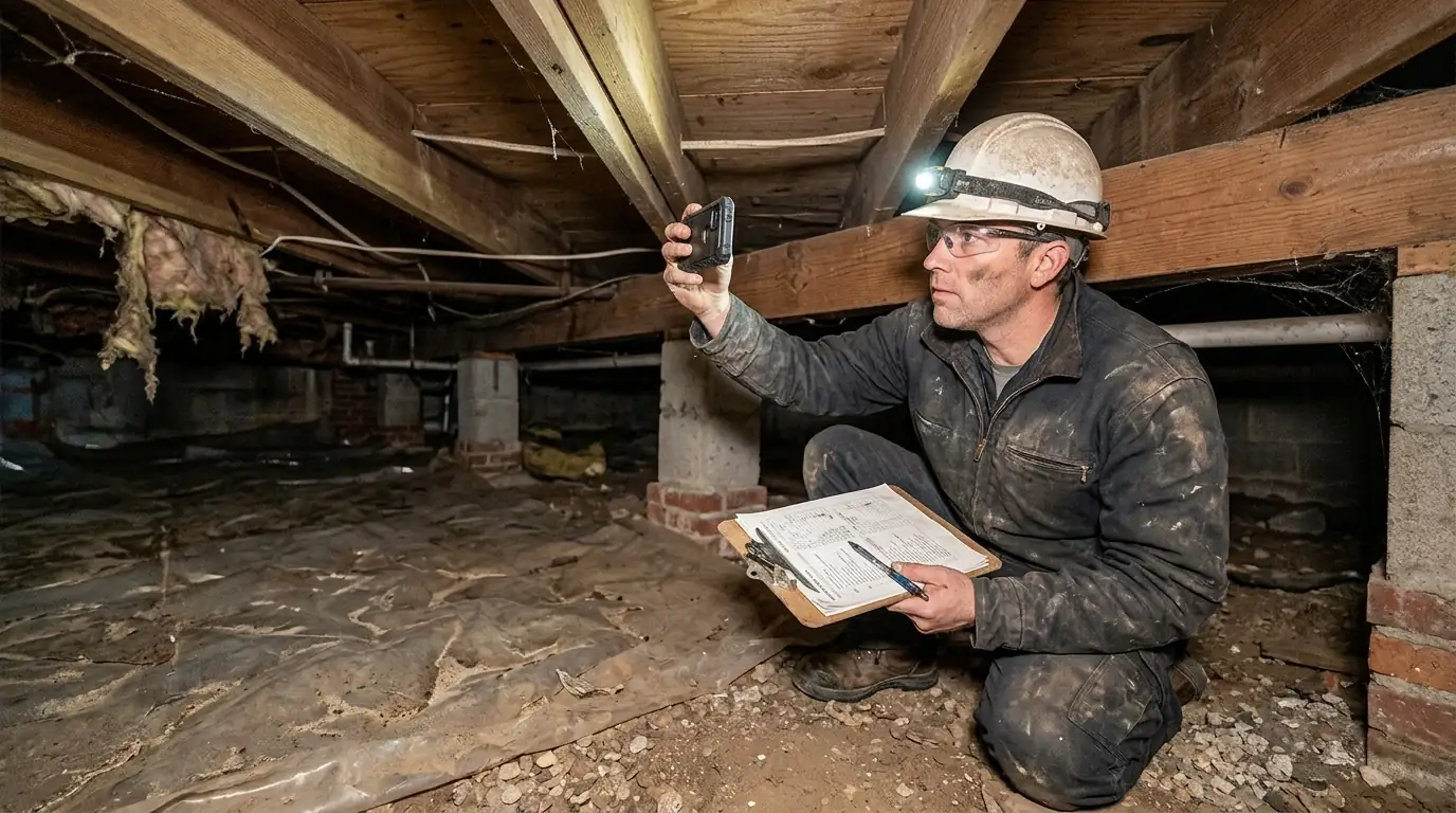 Pre-purchase pest inspection in a San Jose crawl space