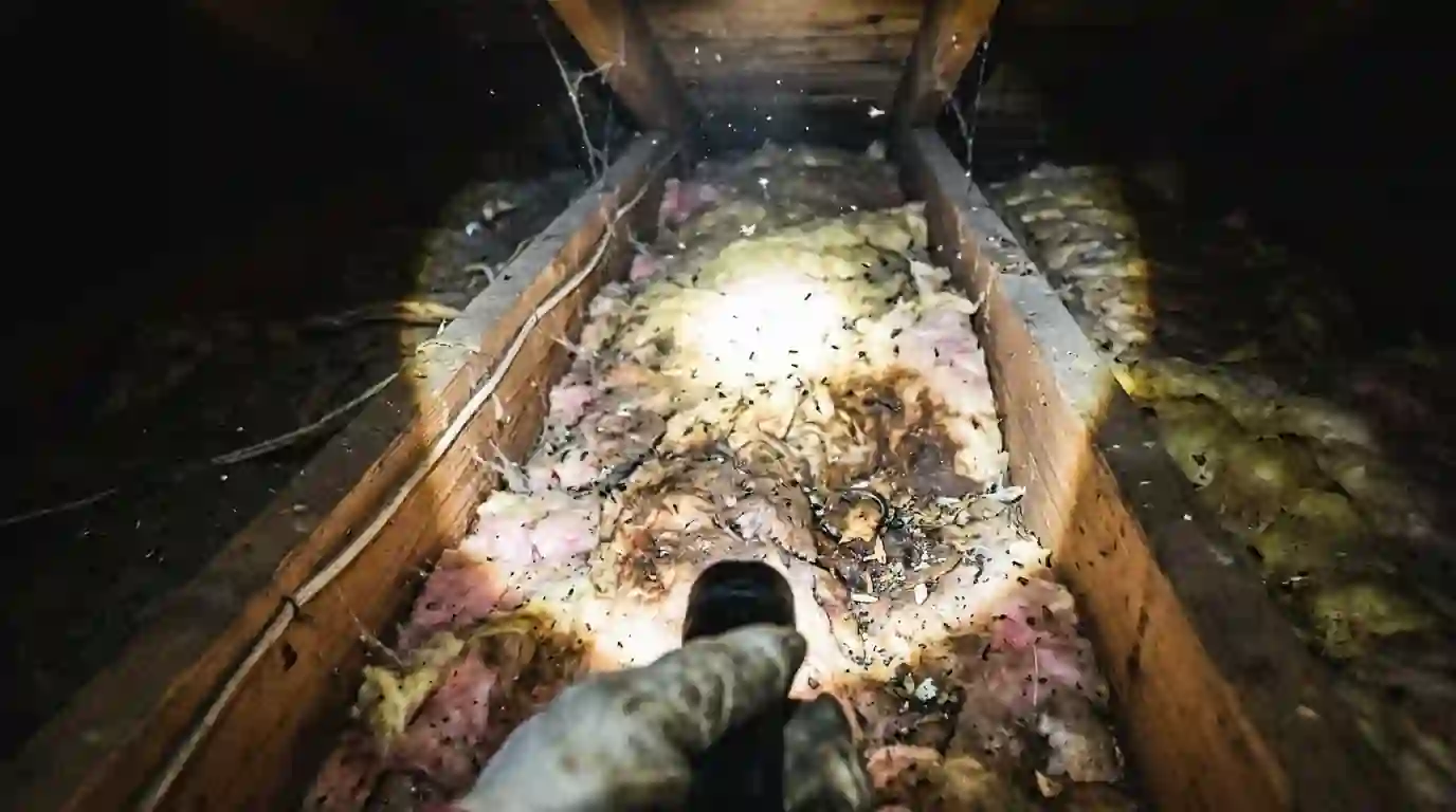 Locating the source of an odor between attic joist bays in San Jose