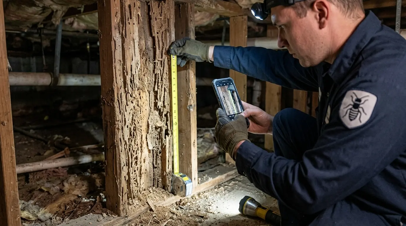 Documenting findings during a San Jose termite inspection