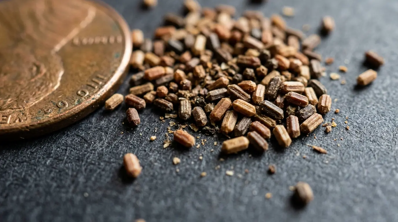 Drywood termite frass pellets collected for identification