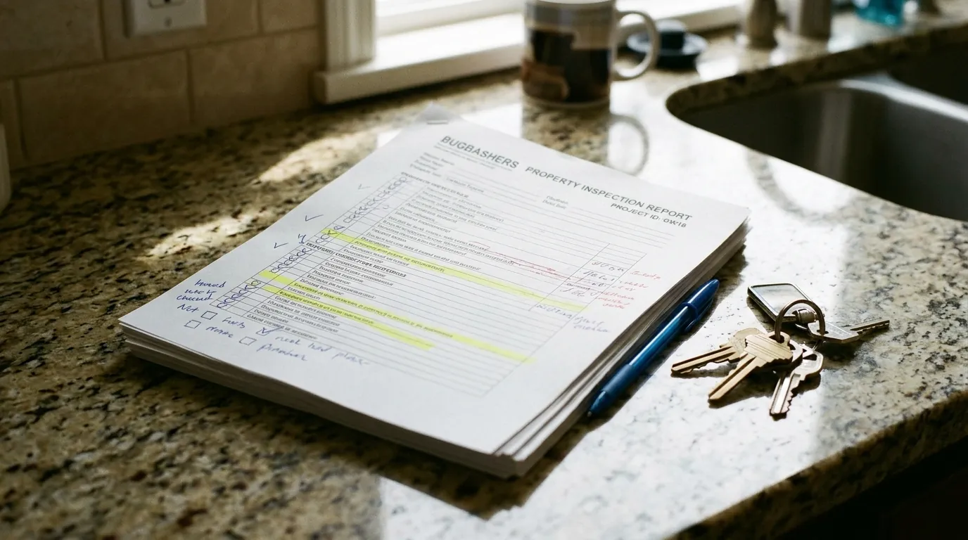Reading pest inspection findings during escrow