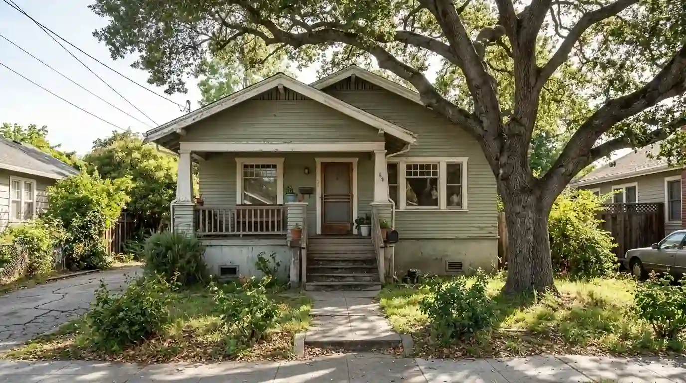 Older Campbell bungalow with raised foundation